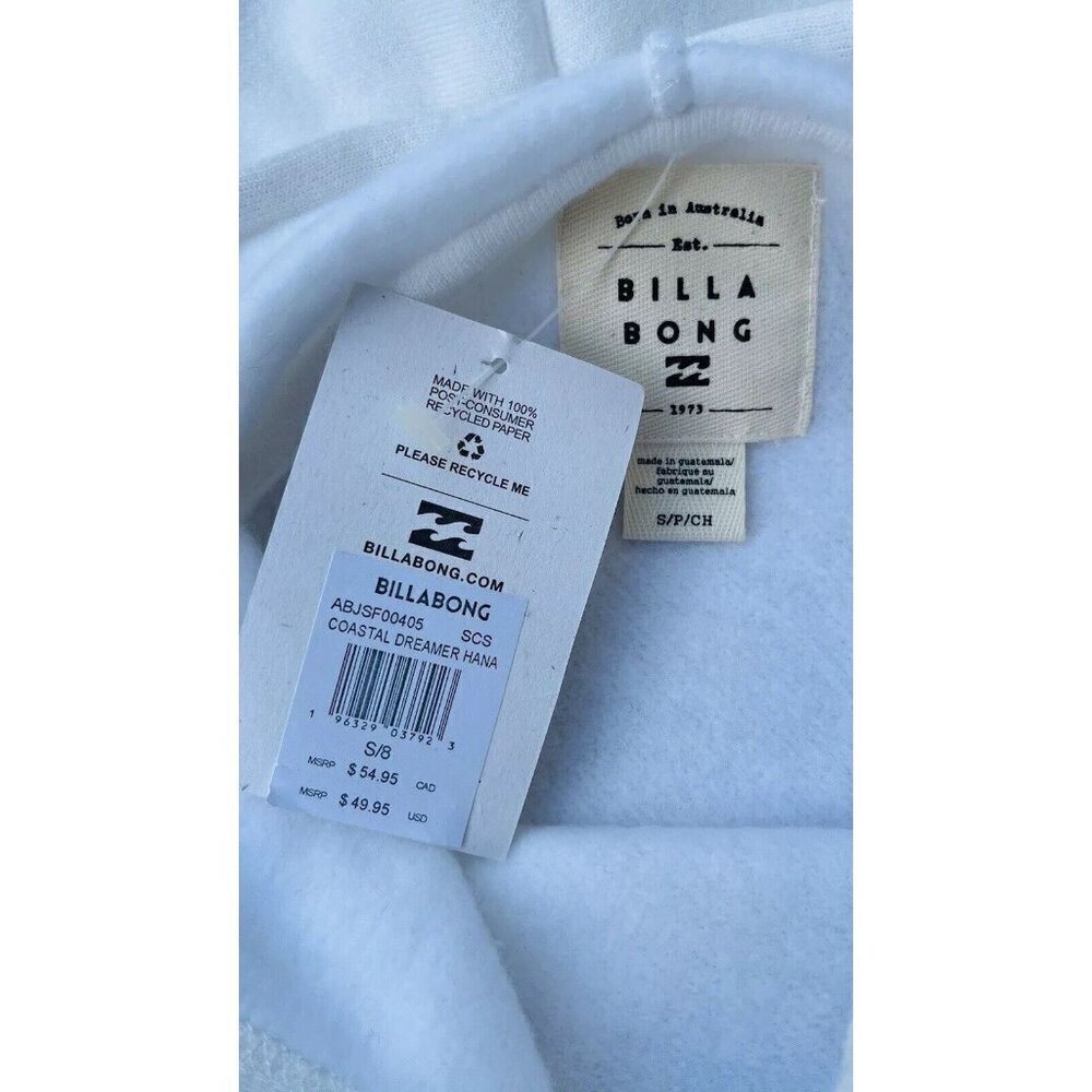 BILLABONG Coastal Dreamer Hoodie Pullover Women’s Size S White Kangaroo Pocket - Picture 4 of 7